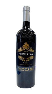 Вино Vezzani Primitivo красное п/сух 13.5% 0.75л