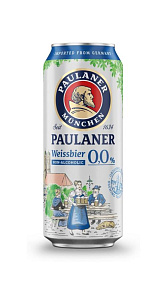 Пиво Paulaner Weissbier безалкогольное светлое нефильтрованное 0.5л
