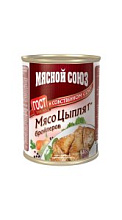 Мясо цыплят-бройлеров Мясной союз в собственном соку ГОСТ 340г