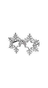 Карнавальные очки Снежинки серебряные 17*10*14см