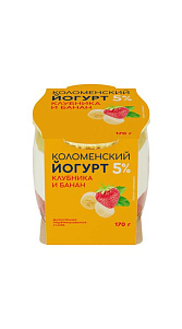 Йогурт Коломенский Клубника-банан 5% 170г