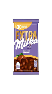 Шоколад Milka Extra молочный цельный миндаль 140г