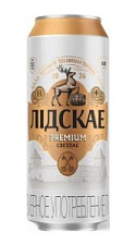 Пиво Лидское Премиум пастеризованное светлое 0,45л.