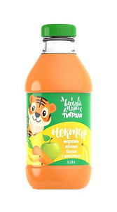 Нектар Тигруля Морковь-яблоко-банан с мякотью 330мл