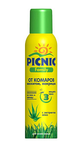 Аэрозоль Picnic Family от комаров москитов мокрецов 150мл