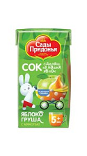 Сок Сады Придонья яблоко-груша с мякотью с 5мес 125мл
