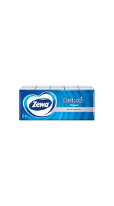 Платочки бумажные носовые Zewa Deluxe 3 слоя 10 шт