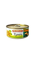 Тунец Пеликан натуральный для салатов 185г