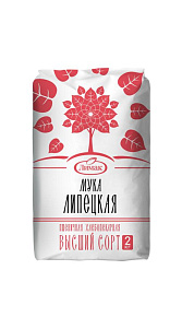 Мука Липецкая пшеничная хлебопекарная 2кг