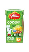 Сок Сады Придонья яблоко-абрикос с мякотью с 5мес 125мл