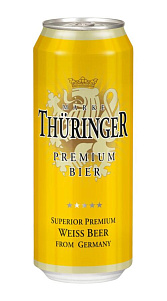 Пиво Thuringer Weizen светлое нефильтрованное 0.5л