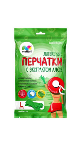 Перчатки Malibri латексные с экстрактом Алое р.L 