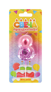 Свеча для торта Миленд Русалка, розовая. Цифра 8 C-7246 г