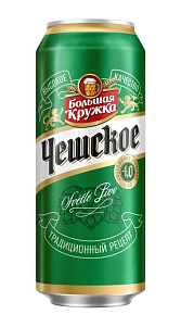 Пиво Большая Кружка Чешское светлое пастериз 4% 0,45л