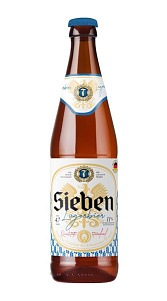 Пиво Sieben светлое фильтрованное пастеризованное 4,7% 0,45л