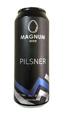 Пиво Magnum Brew, Pilsner светлое нефильтрованное непастеризованное 5% 0.45л