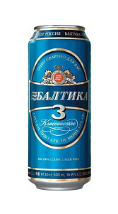Пиво Балтика №3 Классическое светлое 4.8% 0.45л