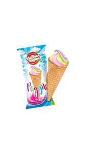 Мороженое пломбир Чистая Линия Радуга в рожке 110г