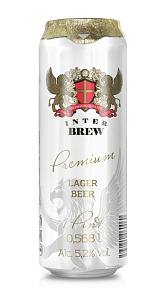 Пиво Inter Brew, Premium Lager светлое фильтированное 5,2% 0,568л.