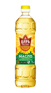 Масло Царь подсолнечное нерафинированное 1л