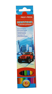 Карандаши Prof-Press Супердрайв цветные 6цв