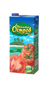 Нектар Фруктовый остров Томатный с солью сахаром и мякотью 0.93л