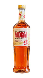 Настойка Сормовская Клюква на коньяке сладкая 19% 0.5л