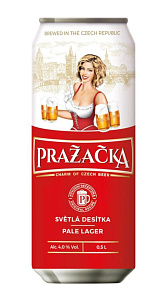 Пиво Prazacka светлое 4.0% 0.5л