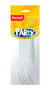 Вилка Paclan Party Every Day пластиковая белая 6шт