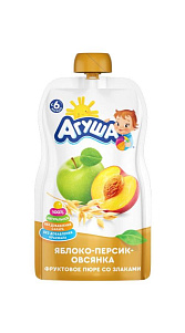 Пюре Агуша Яблоко-персик-овсянка 90г