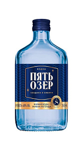 Водка Пять озер 40% 0.25л