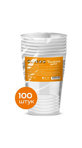 Стакан Честная цена одноразовый прозрачный 100шт 200мл 