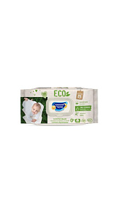 Салфетки влажные Солнце и Луна Eco хлопковые 100шт