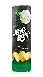 Чипсы картофельные Big Bon Сметана и зеленый лук 130г