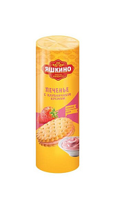 Печенье Яшкино с клубничным кремом затяжное 190г