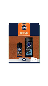 Подарочный набор Nivea Ультра Карбон Дезодорант+Гель для душа 447г