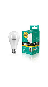 Лампа Camelion светодиодная грушевидная LED13-A60 13W E27 220-240W 3000К теплый свет