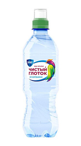 Вода Чистый глоток Спорт питьевая негазированная 0.5л