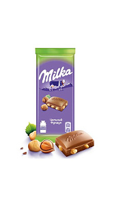 Шоколад Milka с цельным фундуком 85г