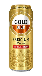 Пиво Gold Bier, Premium Pilsener светлое пастеризованное 4,8% 0,43л