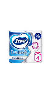 Туалетная бумага Zewa Deluxe Белая 3 слоя 4 рулона