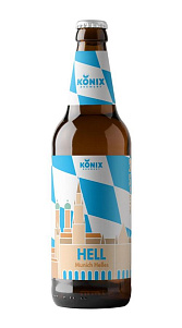 Пиво Konix Hell Munich Helles светлое пастеризованное 4,7% 0,45л.
