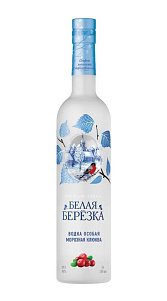 Водка Белая березка Морозная клюква 40% 0.5л