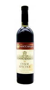 Вино Массандра, красное сухое 13% 0,75л