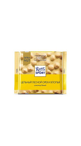 Шоколад Ritter Sport Extra Nut белый с цельным орехом и хлопьями 100г
