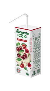 Напиток сокосодержащий ВкусноСок Вишня-яблоко 200мл