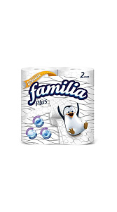 Туалетная бумага Familia Plus белая 2 слоя 4 рулона