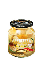 Грибы Лукашинские грибочки Белые в мягком маринаде 340г