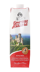 Плодовая алкогольная продукция Крымская Аэлита, красная полусладкая 10,5% 0,96л