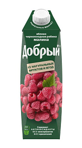 Нектар Добрый Яблоко черноплодная рябина и малина 1л